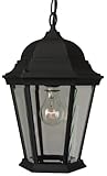Craftmade Z251-05 Hanging Lantern with Beveled Glass Shades, Black Finish by Craftmade
