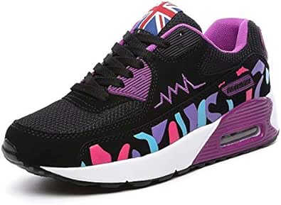 Amazon Bageson ランニングシューズ レディーズ スニーカー エアーソール ハイテク カラフル 超軽量 スポーツ カジュアルシューズ 通気性 ウォーキング トレッキングシューズ トレイルランニング