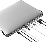 USB C ハブ ドッキングステーション 10in1 フル機能 ポータブル ドッキングステーション 4K 出力 マルチディスプレイ 持ち運び ハブ ノートパソコン MacBook 13インチ Pro M1/M2 Chip テレワーク 在宅
