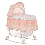 Dream On Me Lacy Portable 2 in 1 Bassinet and Cradle, Rose Quartz