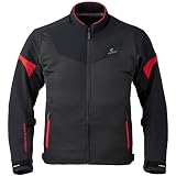 RSタイチ(RS TAICHI) バイクウェア ライディングジャケット 春夏 通気性 メッシュ ストレッチ 胸部・CEプロテクター内蔵 クイックドライ レーサー ジャケット RSJ342 BLACK/RED M