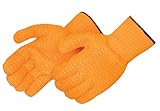 Liberty 4707 PVC Two-Sided Clear Honeycomb Glove with Elastic Knit Wrist, Medium, Orange (Pack of 12