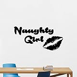 Naughty Girl壁デカール唇Kiss女性ファッションビニールステッカー壁装飾クール壁アート子供ティーンガールズ部屋壁モダンデザイン寝室アート装飾壁画256hor