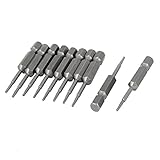 六角形のヘッドスクリュードライバー，SODIAL(R) 1.5mmチップ 6.35mm六角シャンク六角ヘッド磁気スクリュードライバビット　10件