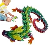 クリスタルドラゴンのおもちゃ、3D プリントドラゴン - アーティキュレートドラゴンコレクション - 11.8インチジョイントモビリティクリスタルドラゴン3Dプリント用ホームカーデスク装飾