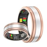 JUSUTEK 2024 革新 超軽量 ファッション アルミニウム合金スマートリング指輪,活動追跡リング フィットネススマートリング、数値安定センサ機能管理，2.9g重,多機能運動,リモコン撮影,万歩計,5ATM防水,水泳,潜水が可能,Bluetooth5.1,カロリー,長時間使用可能,男女兼用,iphone&コンパチブル対応,贈り物,日本語説明書付き (8号-内径18.2mm, 金)