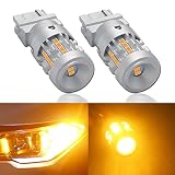 Eseastar T25 LED ウィンカー P27W 3156 3157 バルブ ハイパー点滅なし アンバー 爆光 12V-24V キャンセラー内蔵 ステルス車検対応 2個入り
