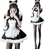 [AOTYP] メイド服 レディース ドレス コスプレ衣装 12点セット ロリータ メイドカフェー ハロウィン仮装 cosplay 大人 女装 制服 学園祭 パーティグッズ ブラックS
