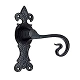 Adonai Hardware Shealtiel Black Iron Door Handle with Plate