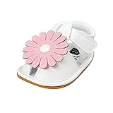 Kunerベビー女の子PUレザー花ゴム底滑り止めサマーサンダル最初Walkers カラー: ピンク