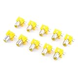 uxcell RCA　ソケット　基板実装　メス　ジャック　オーディオ　ビデオ　コネクタ　イエロー　10個