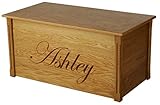 木製トイボックス、LargeオークToy Chest、Personalizedエドワードフォント、カスタムオプション 41X21X20 inches WTB-Edwardian-CB