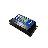 KKmoon 多目的 ソーラーコントローラ 10A/20A/30A インテリジェント制御 HD LCDディスプレイ 自動メモリ データストレージ デュアルUSBインタフェース付 家庭用&産業用