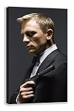 ダニエル・クレイグSpectre 007ジェームズボンドタキシードキャンバスアート 30" X 18" DP_1650