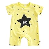YY-Natuhi ベビー服 女の子 男の子 ロンパース 新生児 赤ちゃん ボディースーツ 肌着 出産祝い 子供服 綿 長袖 七五三 カバーオール かわいい 前開き ベビースーツ 半袖 夏服 星柄 (