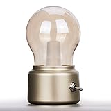 veesee LEDヴィンテージ電球充電式夜間ライト安全USB省電力低電圧ポータブルforホームデスクテーブルTea旅行 ゴールド SOLIGHT0003