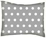 SheetWorld Crib / Toddler Percale Baby Pillow Case - Polka Dots Grey - Made In USA by sheetworld
