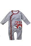 BABY tree 男の子 柄 かわいい 長袖 ロンパース 80 90 95 ( くるま ) (95)
