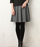 Angeliebe エンジェリーベ マタニティ 産前 産後 対応 フィット ポンチ フレア スカート (2レングス展開 ） 妊婦服 仕事着 M ～ L ひざ 丈 杢 グレー 21622 2162210