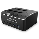 HDDスタンド RSHTECH アルミ製 USB3.0接続 UASP対応 2.5と3.5型 SATA HDD SSD クローン 2x16TB 対応 オフラインクローン機能と自動スリープ機能付き 工具不要(RSH-DS01)