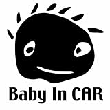 【Baby In Car Ver.15（赤ちゃんが乗ってます） カッティングステッカー 2枚組 幅約16cm×高約16.5cm】黒（ブラック）