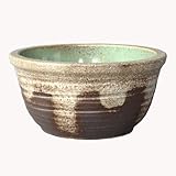 信楽焼 灰釉ひねり水鉢 13号 ／睡蓮鉢