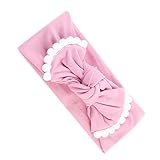 Lovoski 赤ちゃん　ベビー　弾性　蝶結び　ターバン　ヘアバンド　髪留め　写真　柔軟性　ソフト　全6色 - ピンク