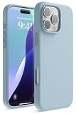 【elago】iPhone16ProMaxケース シリコン耐衝撃指紋防止サラサラスカイブルー