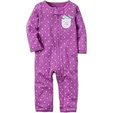 Carter's(カーターズ) コットンジップアップスリープアンドプレイ パープル ロンパース長袖 9ヶ月【並行輸入】