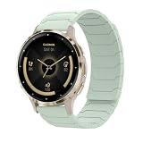 Hinnwer 18mm バンド Garmin Venu 4 41mm/Venu 3S/Venu 2S/Forerunner 265S/255S 用 磁気 シリコン 時計ベルト 柔らかい 防水 長さ調節 スポーツ 交換ベルト Huawei Watch GT 6/5 41mm/ Watch 5/GT 5 Pro 42mm/ Xiaomi Watch S4 41MM 用(ミントグリーン)