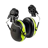 3M Peltor X-Series Cap-Mount Earmuffs, NRR 25 dB, One Size Fits Most, Black/Chartreuse X4P3E (Pack o