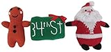 Estella gift-hol-santa Hand Knit Organic Cotton Santa Newborn Baby Holiday Gift Set with 3 Infant Ra