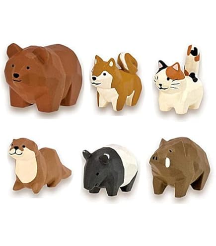 Amazon | 木彫り作家 川崎誠二の木彫りの動物たち マスコット