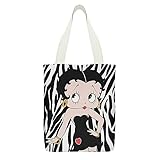 [DELURA] ベティーブープ ベティちゃん トートバッグ エコバッグ 手提げ袋 帆布トート 軽量 買い物袋 肩掛けバッグ ポケット付き 便利グッズ 人気 かわいい 大容量 通勤通学 メンズ レディース グッズ