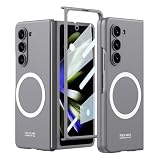 【COMIFAS】Galaxy Z Fold5 5G MagSafe対応 ケース 純正 男女兼用 液晶保護 フィルム付き 高級 人気 カメラレンズ保護 Galaxy Z Fold5 5G ケース 純正 おしゃれ 耐衝撃 薄型 ギャラクシー 360°全面保護ケース Galaxy Z Fold5 5G 透明 無線QI充電対応 (グレー, Galaxy Z Fold5)