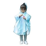 【名古屋子供雨具】 ポンチョ レインコート 水色 kids キッズ パステル おしゃれ 男の子 女の子 2歳～6歳 カッパ 雨合羽 防水 通園 通学 散歩