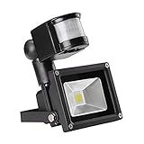 LED投光器 10W20W30W ACコード付 センサーライト 人感 屋外余裕の3mコード 昼光色 防犯ライト 駐車場 倉庫 防水加工 広角 防水 (10W)