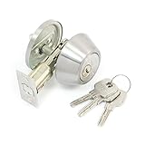 uxcell ドアノブロックキー　ドアノブ錠前　鍵セット　メタル　　22mm　65mm　320g