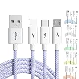 SKLINE 3in1充電ケーブル USB急速充電 Type-C/Micro USB/Lightning対応 1.2m 3台同時充電可能 ナイロン編み込み 高耐久性 5色展開 (イエロー)