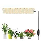 1pcs LED植物育成 調光可能 植物成長 暖色系 四枚パネル 超薄型 フルスペクトル 育苗ライト 24hサイクル 3h/9h/12hタイマー付き植物 設置簡単 室内用 水耕栽培 多肉 野菜 工場など適合する (パネルライト 1 個セット)