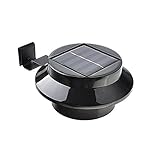ソーラー充電 電気代いらず！3粒のLED 壁掛け プラスチック 円形 栅ライト ガーデン/庭先/玄関周りなどの照明用 内蔵ニッケル水素電池 防犯ライト (ホワイト)