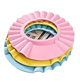 3パックの安全なシャンプーシャワー入浴保護ソフトキャップ帽子髪を洗ってシールドの水が彼らの目と顔の中に入れない赤ちゃんのために