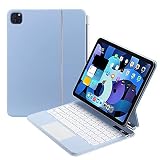【PCATEC】 iPad Air5 Air4 Pro11 2018 2020 2021 タッチパッドキーボード マジックキーボード 磁力吸着カバー ワイヤレスbluetooth リチウムバッテリー内蔵 人気 かっこいい リモートワーク最適 (シーブルー, iPad Air5 Air4 Pro11 2018 2020 2021)