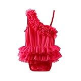 Mud Kingdom Baby Girls Lace Summer Ballet Style Adorable Romper 9M Red [並行輸入品]