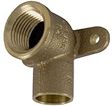 配管工's Choice 92352 1-inch C X FipドロップEared 90度エルボキャスト真鍮汗継手