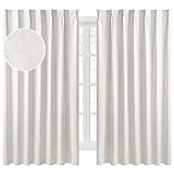 Hansleep 完全遮光カーテン リネン 生地 1級遮光 2枚組 幅100cm丈200cm ベージュ 断熱 防寒 防音 省エネ 厚手 無地