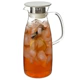 (White) - FORLIFE Mist Glass Ice Tea Jug, 1480ml, White