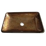 Kingston Brass EVR2214FB Fauceture Roma Rectangular Copper Glass Vessel Sink 22-Inch X 14-Inch [並行輸入