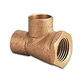 Everflow Supplies cfct0012-nl 1 / 2 " T型継手真鍮鉛フリー汗にキャストメススレッド接続