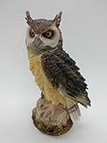 ガーデン オブジェ 装飾 リアル フクロウ オーナメント ガーデニング ディスプレイ 風水 縁起 防鳥 梟 ミミズク 置物 (ブラウン)